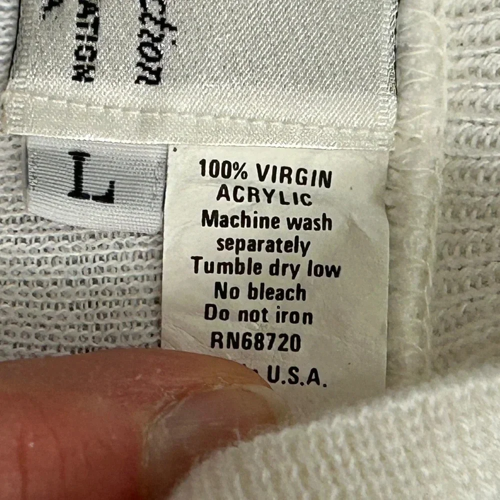 London Fog Mens White Tapered Sweater‎ Sz L